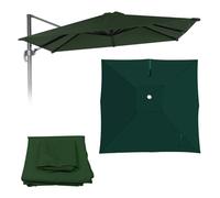 Carré Déporté Toile Parasol Auvent De Remplacement, Imperméable ProtectionUV Garden Umbrella Canopy Cover, 2.5 3 4.m 8Baleines Housse Toile De Rechange Pour Balcon Patio Jardin(Dark green,3X3m)