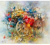 Carré Diamant Broderie Paysages Fleurs Panier DIY 5d Photos De Strass Photos Par Numéros Peinture Mosaïque Cadeau De Noël Sans Cadre 50X50 CM