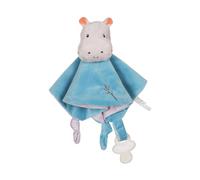 Gipsy Toys - Carre Doudou Hippopotame - Gamme « Bamboo » - 24 CM S/Carte - Bleu ET Gris- 1ER Age