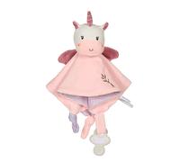 Carré doudou bamboo - licorne - 24 cm s/carte rose TU