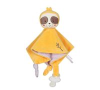 GIPSY TOYS - PARESSEUX - DOUDOU CARRE - GAMME « BAMBOO » - 24 CM S/CARTE - JAUNE ET MARRON - 1er AGE