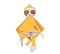 GIPSY TOYS - PELUCHE CARRE DOUDOU PARESSEUX - GAMME BAMBOO - TOUT DOUX - 1ER ÂGE - IDEE CADEAU NAISSANCE BEBE - FILLE ET GARCON - 13 CM - JAUNE ET MARRON