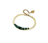 carré en Acier Inoxydable pour Femmes, Cristal Vert, Bijoux