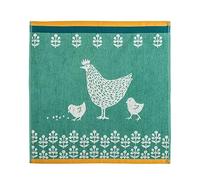 Coucke Carré éponge en Jacquard de Coton, Cocotte, 50x50 cm