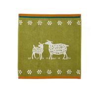 Coucke Carré éponge imprimé en Jacquard de Coton, Mouton, 50 x 75 cm