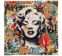 Carré jacquard polycoton 47x47 cm MARYLIN MONROE icone marron