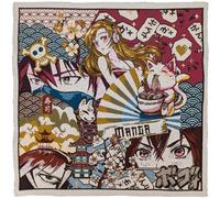 Carré polycoton 47x47 cm SHOGUN motif composition manga rose Fuchsia