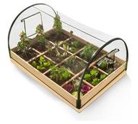 IDMarket Carré potager 12 compartiments avec housse serre châssis
