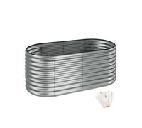 Jardinière - TECTAKE - Carré potager FLORMMA table, capacité 1257 L, en acier galvanisé, gants inclus, 200 x 100 x 80 cm - Argent