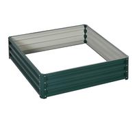 Carré potager de jardin dim. 120L x 120l x 30H cm tôle d'acier ondulée vert foncé Vert G