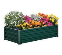 Carré potager de jardin dim. 120L x 60l x 30H cm tôle d'acier ondulée vert Vert G