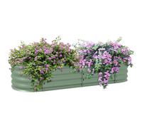 Carré Potager De Jardin Dim. 150l X 62l X 30h Cm Modulable Tôle D'acier Ondulée Vert