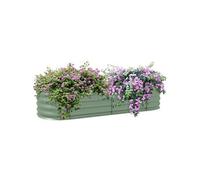 Carré Potager De Jardin Dim. 150l X 62l X 30h Cm Modulable Tôle D'acier Ondulée Vert