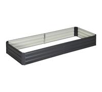 Carré Potager De Jardin Dim. 241l X 90l X 30h Cm Tôle D'acier Ondulée Gris Foncé