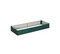 Outsunny Jardinière extérieure carrée potager de jardin 241 x 90 x 30 cm tôle d'acier Vert foncé