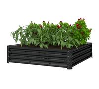 Carré potager de jardin - Outsunny - acier galvanisée - 120 x 120 x 30 cm - gris