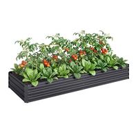 Outsunny Potager surélevé modulable en acier galvanisé 241x90,5x30 cm anti-rouille Gris