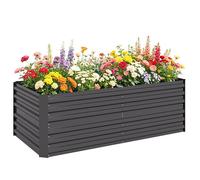 Outsunny - Carré potager de jardin renforcé 180 x 90 x 59 cm tôle d'acier ondulée galvanisée gris