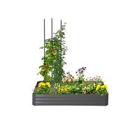 Outsunny Carré Potager jardinière rectangulaire en métal Grande capacité 180 x 90 x 29,5 cm avec Tuteurs pour tomates et Plantes grimpantes