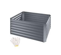 Carré potager en acier galvanisé 120 x 90 x 57 cm argent