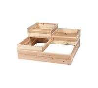 Carré potager en bois "Mon Jardin" - Beige - L 80 x l 80 x H 37,5 cm