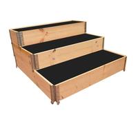 Carré potager en bois naturel en escalier 1200 x 1200mm-
