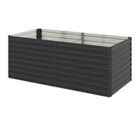 Carré Potager Jardinière Dim. 160l X 80l X 60h Cm Tôle D'acier Ondulée Anthracite