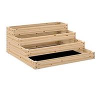 Carré Potager Jardinière En Escalier 4 Niveaux Dim. 113 X 113 X 46 Cm Bois Sapin Naturel
