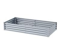 Outsunny Carré Potager rectangulaire, lit de Jardin surélevé en Acier galvanisé, Fond Ouvert, jardinière avec Bord Anti-Coupure Barres de Soutien, 180 x 90 x 30 cm, Gris argenté