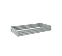 Outsunny Carré Potager rectangulaire, lit de Jardin surélevé en Acier galvanisé, Fond Ouvert, jardinière avec Bord Anti-Coupure Barres de Soutien, 240 x 120 x 30 cm, Gris argenté