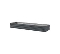 Outsunny Carré Potager Rectangulaire Acier Galvanisé 240x60x30cm Gris Foncé | Lit de Jardin Surélevé, Fond Ouvert, Jardinière avec Coins de Protection