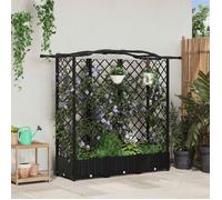 Carre potager - table potagere Vidaxl Lit Élevé avec Treillis et Toit Noir 163 x 40 x 126 cm PP