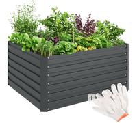 TecTake® Lit de Jardin Carré Potager de Jardin surélevé, Bac à semis Jardiniere en Acier galvanisé résistant à la Rouille Aménagement Serre de Jardin Jardiniere Exterieur Grande Taille 120x60x100cm