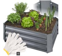 CARRE POTAGER - TECTAKE - Carré potager galavinsé VALERIANA Résistant aux intempéries 80x60x30cm en Acier galvanisé - Gris