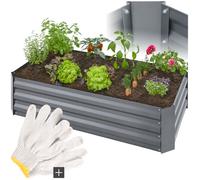 CARRE POTAGER - TECTAKE - Carré potager galavinsé PIMPINELLA Résistant aux intempéries 120x60x30cm en Acier galvanisé - Gris