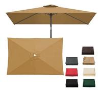 Carré/Rectangulaire Auvent Housse de Rechange, Toile de Rechange Pour Parasol pour 4/6/8 Baleines, Tissu de Rechange for Parasol de Jardin gazebo(F3,190x125cm)