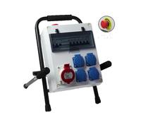 CARRÉ ROUGE Coffret de chantier 4x16A + 1x32A - Diff. 4P 63A 30mA - Pied pliable IP54/IP44 - 63A 400V