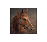 Carré simili cuir 44 x 44 cm tête de cheval(...) -