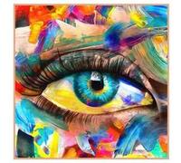 Carré simili cuir 44x44 cm oeil multicolore(...) - oeil G