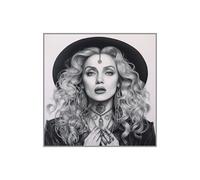 Carré simili cuir 44x44 cm portrait noir et blanc(...) - kc0060