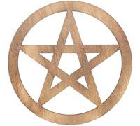 Carreau d'Autel Pentacle en Bois Café, Décoration Rétro pour Cérémonies | Bois Sculpté, Usage Autel et Yoga, Stabilise L'Esprit, Purifie la Pensée, Déco Intérieure Murale