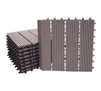 Mendler Carreau de Sol en WPC, Finition Rhône, 11x Chaque 30x30cm = 1m² Premium - Gris