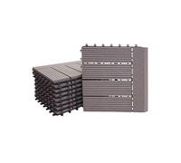 Carreau de sol WPC 11x chaque 30x30cm Premium gris linéaire horizontal