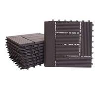 Carreau de sol WPC Rhône + bordure 30x30cm = 1m² Premium anthracite, échelonné G