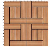 Carreau de terrasse 11 pcs WPC 30 x 30 cm 1 m² Couleur Teck