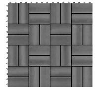 Carreau de terrasse 11 pcs WPC 30 x 30 cm 1 m² Gris