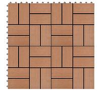 vidaXL 11x Carreau de Terrasse WPC 30x30 cm 1 m² Marron Dalle de Chemin 45029 Marron G