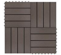 11x Carreaux de Terrasse WPC Teck Dalle de Patio Plancher Jardin Balcon vidaXL