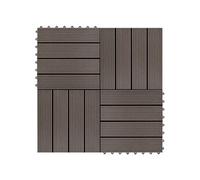 Carreau de terrasse 11 pcs WPC 30 x 30 cm 1 m² Marron foncé
