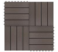 Carreau de terrasse 11 pcs WPC 30 x 30 cm 1 m² Marron foncé